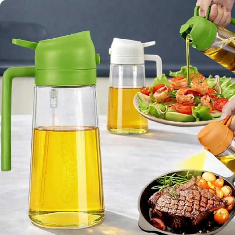 CAKETIME 2 in 1 Glass Oil Sprayer and Dispenser